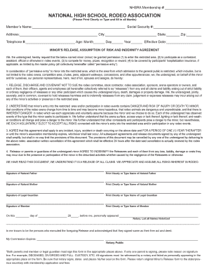 NHSRA Minor Release Form