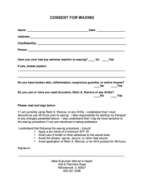 Consent for Waxing