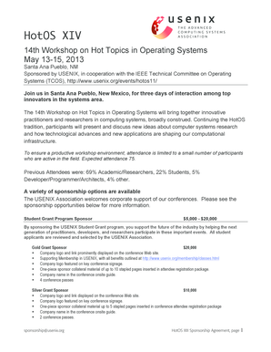 14th Workshop on Hot Topics in Operating Systems - usenix