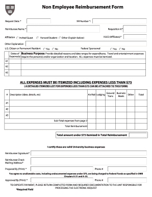 Non Employee Reimbursement Form