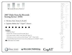 Riverside Scoring Service Order Form