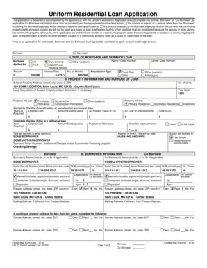 Uniform Residential Loan Application