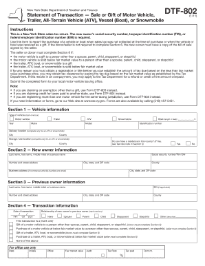 New York State Sales Tax Return for Vehicle or Boat