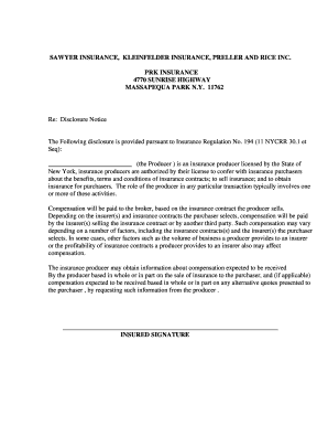 New York Insurance Disclosure Notice