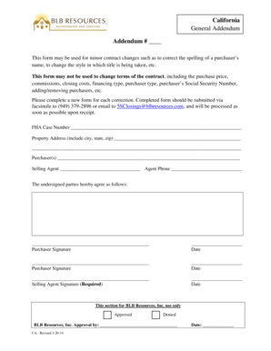 California General Addendum