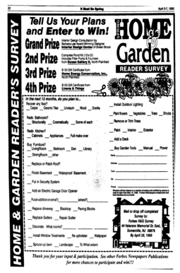 Home Improvement Survey Contest Entry Form