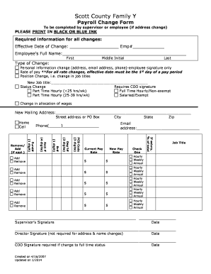 Payroll Change form - Scott County Family Y - scottcountyfamilyy