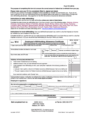 Form W-4 (2012)