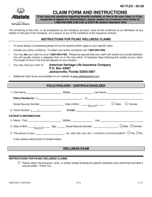 NC FLEX Wellness Claim Form
