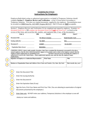 US I-9 Form Instructions for Employers