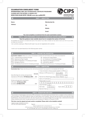 CIPS Examination Enrolment Form