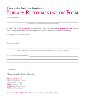 Library Recommendation Form