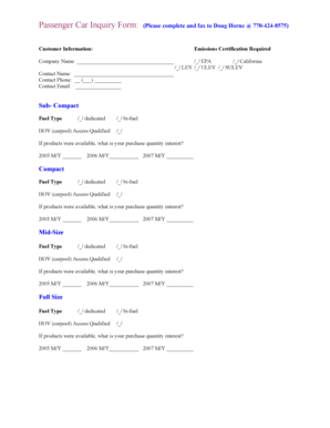 Sample module for college students pdf - Passenger Car Inquiry Form (Please complete and fax to Doug Horne 770- - cleanvehicle