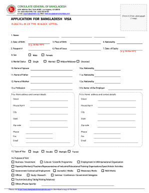Bangladesh Visa Application Form