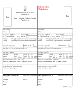 Azerbaijan Visa Application Form