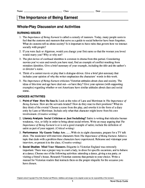 The Importance of Being Earnest Study Guide