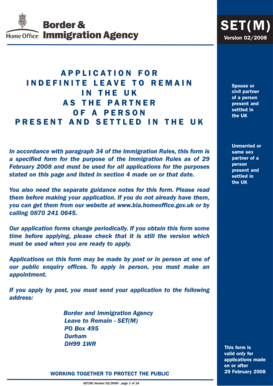 UK Indefinite Leave to Remain Application Form