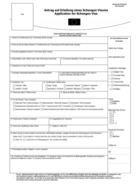 Schengen Visa Application Form