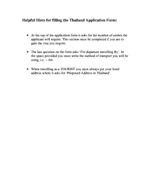 Helpful Hints for filling the Thailand Application Form: - Visa Guru - visaguru co