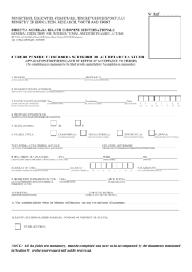 Romanian Letter of Acceptance Application