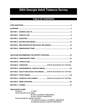 Georgia Adult Tobacco Survey Form