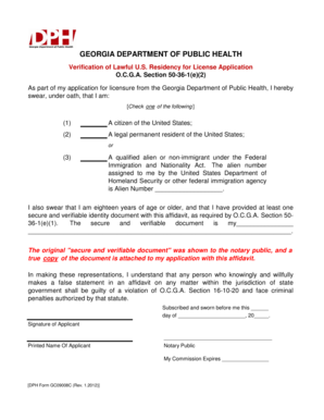 Georgia Residency Verification for License Application