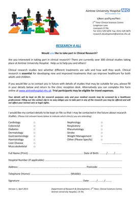 Clinical Research Participation Form
