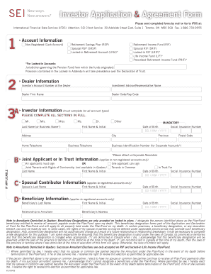 Investor Application & Agreement Form