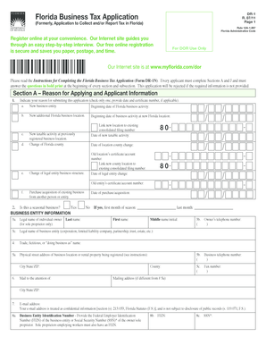 Florida Business Tax Application DR-1