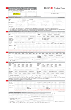 HSBC Mutual Fund Transaction Form