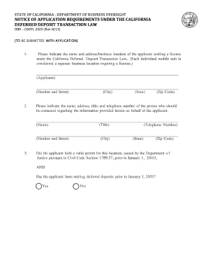 California Deferred Deposit Transaction Law Application