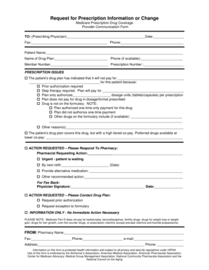 Medicare Prescription Drug Coverage Request Form