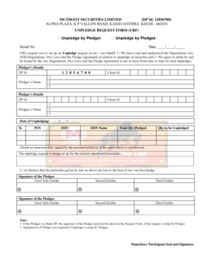 Unpledge Request Form