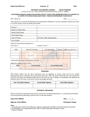 Mutual Fund Conversion Request Form