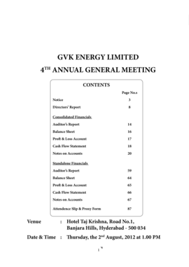 Fillable Online Gvk Energy Limited 4th Annual General Meeting