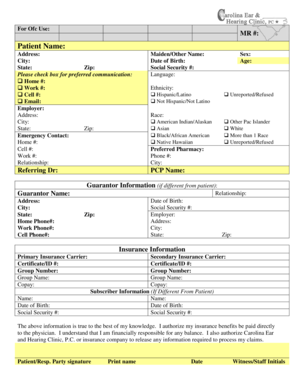 Patient Registration and Medical History Form