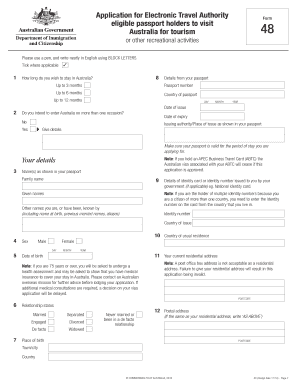 Australia Tourist Visa Application Form 48