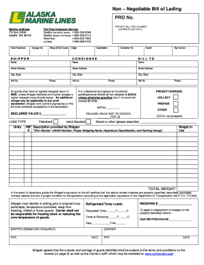 Non-Negotiable Bill of Lading
