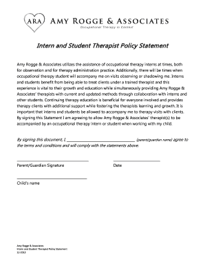 Intern and Student Therapist Policy Statement - bamyotbbcob