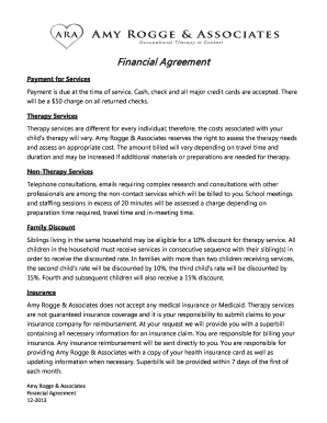 Financial Agreement Payment for Services Payment is due at the time of service - amyot
