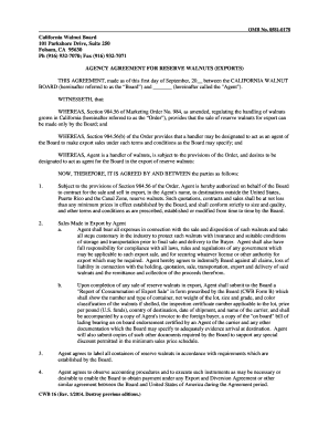 CWB-16 Agency Agreement for Reserve Walnuts Exports 01-14 - ams usda