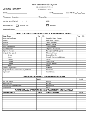 Fillable Online New beginnings ob/gyn - OBGYN New Beginnings Fax Email ...