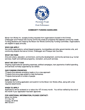 COMMUNITY FUNDING GUIDELINES WHO CAN APPLY WHAT WE FUND