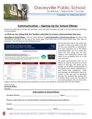 School Enews Subscription - Daceyville Public School - daceyville-p schools nsw edu
