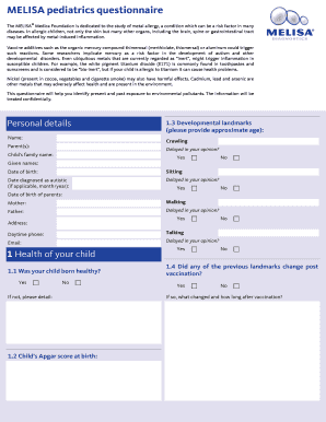 Questionnaires MELISA Medica Foundation