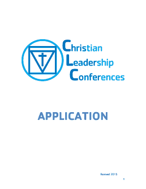CLC Application - Christian Leadership Conferences