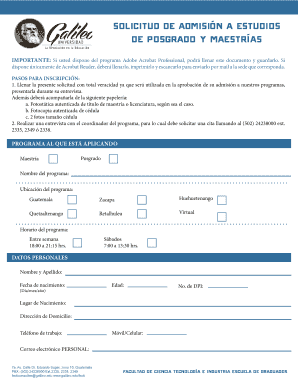 Graduate Admission Application Form