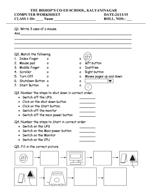 Starting And Shutting Down A Computer Worksheet - Fill Online ...