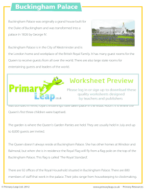 Buckingham Palace Information Sheet