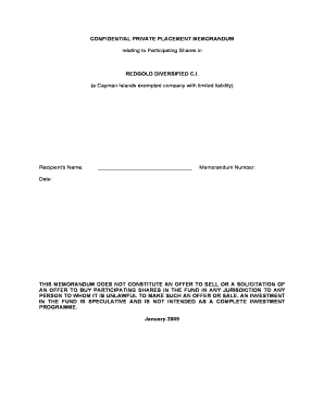 Private placement memorandum - CONFIDENTIAL PRIVATE PLACEMENT MEMORANDUM - oamfinance